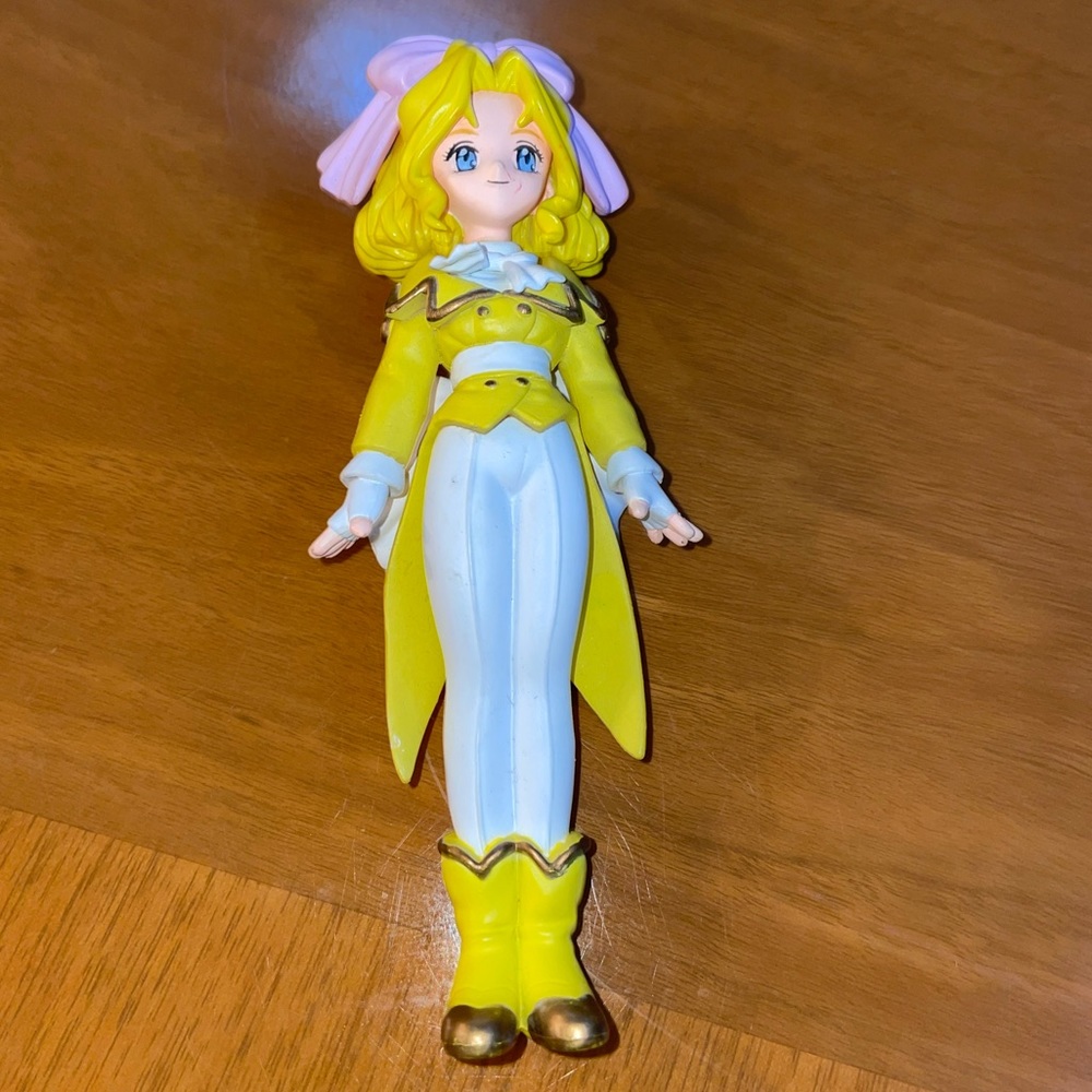 Anime Blond Girl with Bow Figure Y2K